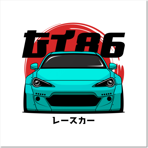 Cyan GT 86 Front Wall Art by GoldenTuners